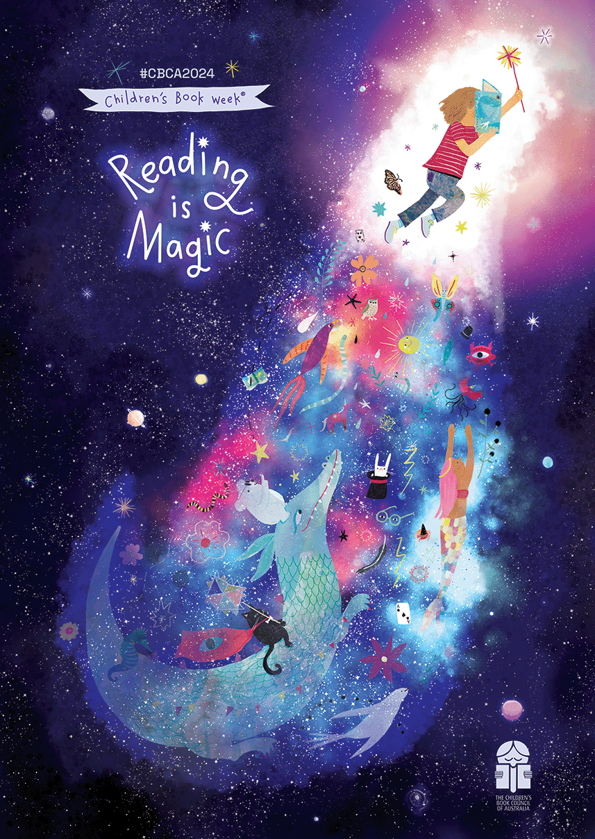 Reading Is Magic book week poster by Jess Racklyeft